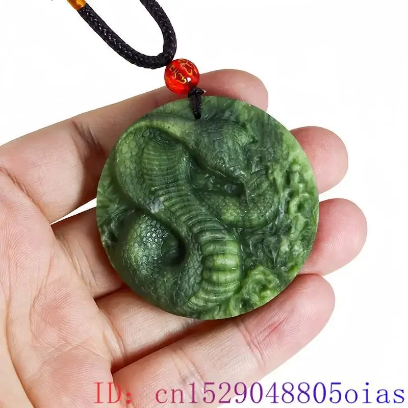 Natural Real Jade Snake Pendant Necklace Designer Vintage Stone Chinese Charm Fashion Luxury Amulet Accessories Gift Jewelry