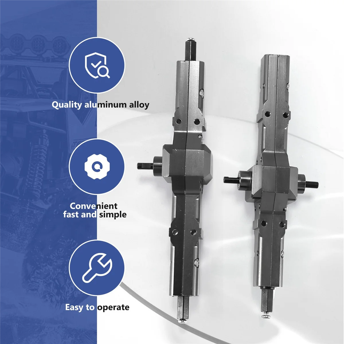 

A72I For 1/16 B16 B36 6WD Replace Upgrade Front/ Rear/ Bridge Axle Part Set Truck RC Car Parts Aluminum Alloy