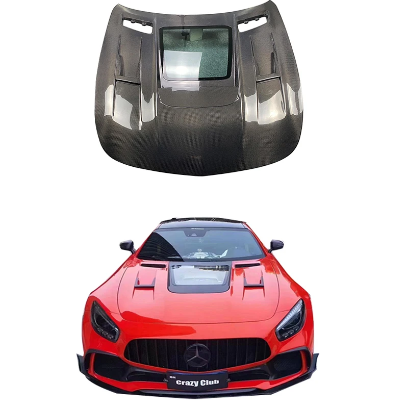 

Factory Price IMP Style Dry Carbon Fiber Hood for benz Amg Gt Gts Gtc Gtr Engine Hood Cover Perfect Fitment