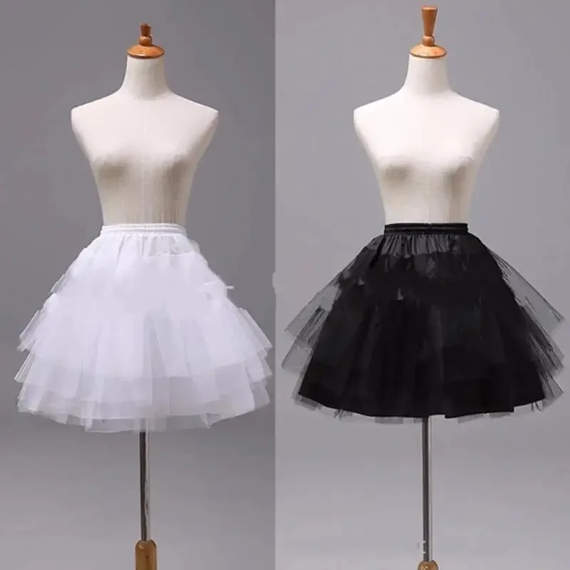 

White Or Black Short Petticoats 2021 Women A Line 3 Layers Underskirt For Wedding Dress Jupon Cerceau Mariage