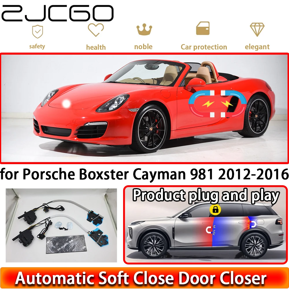 for Porsche Boxster Cayman 981 2012-2016 Soft Close Door Kit Power Closing Latch System Auto Pull Door Easy Close Plug & Play