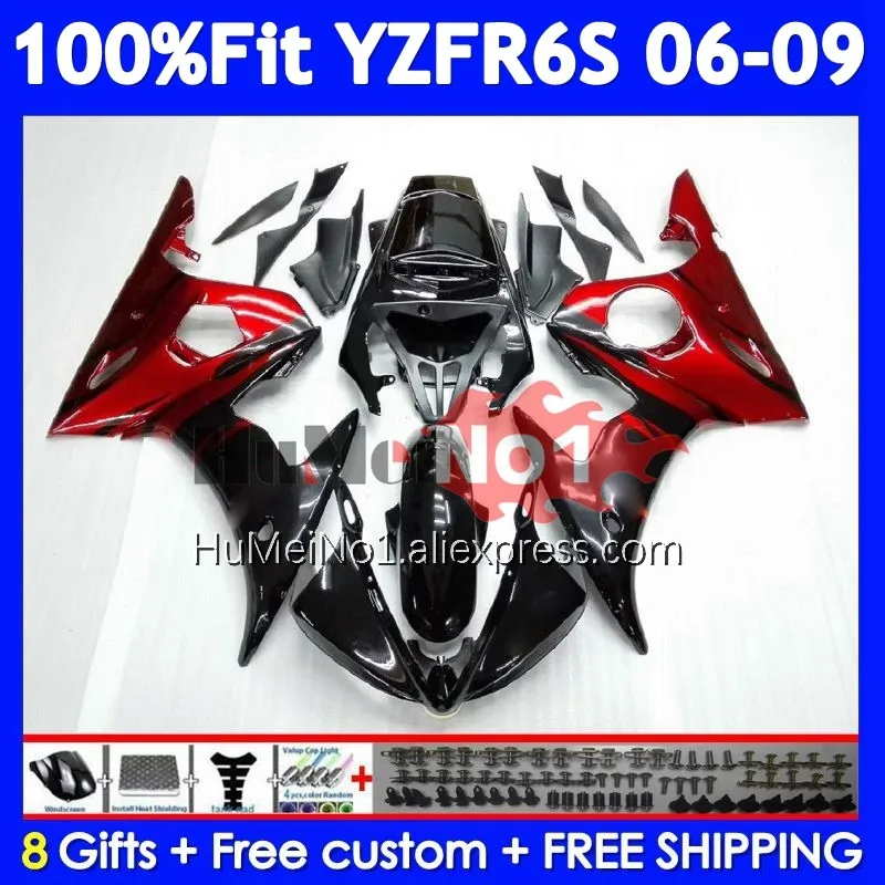 OEM Kit For YAMAHA YZF R6 S YZF R6S 06-09 362No.3 Red flames YZF-R6S YZFR6S 2006 2007 2008 2009 06 07 08 09 Injection Fairing