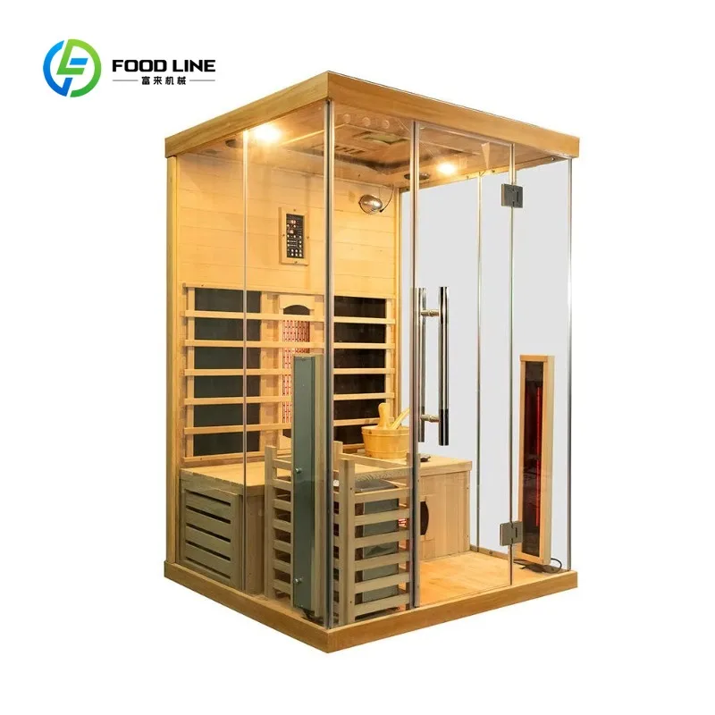 Customized Dual System Combination Sauna Home Infrared & Steam Wellness Sauna Room with Double Bench Indoor Relaxation Spa Cabin