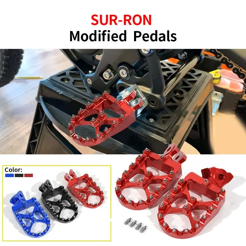 For Surron Footrest Footpegs Light Bee X Foot Pegs Pedal Sur Ron Off-road E-bike Dirtbike Black Red Blue Motorcycle Accessories