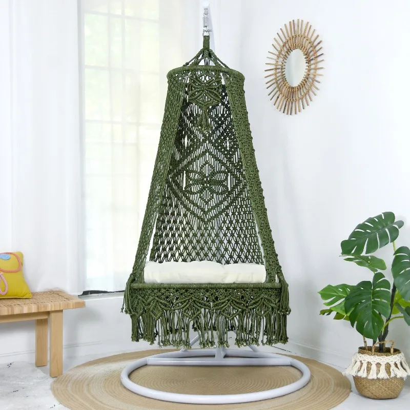 Hand woven outdoor hanging chair adult hammock hammock, balcony swing garden, homestay