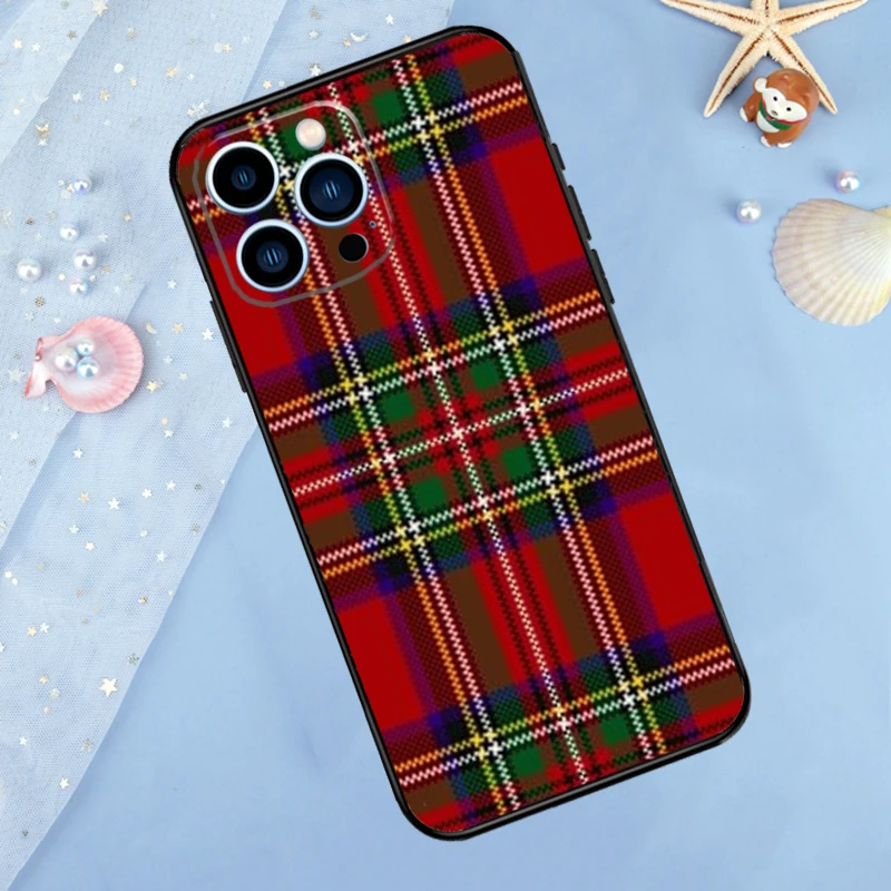 Clan Stewart Dress Tartan Plaid Pattern Case For iPhone 15 16 14 13 12 11 Pro Max Mini X XR XS Max 7 8 Plus Bumper Cases Cover