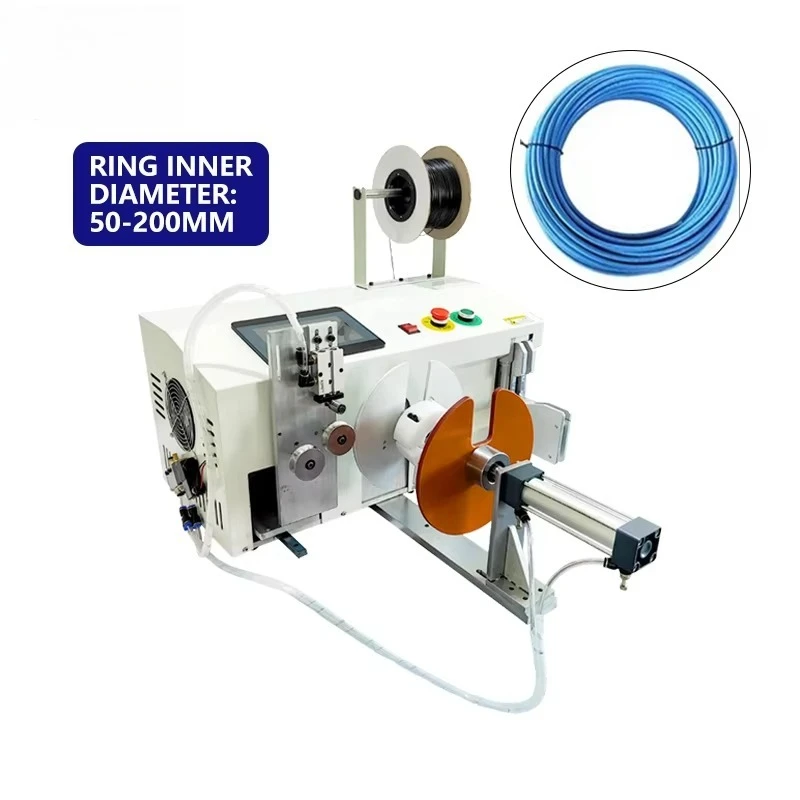 Automatic Meter Count Cable Wire Binding Length Measuring Cutting Coil Winding Alignment Bunding Twist Tying Machine