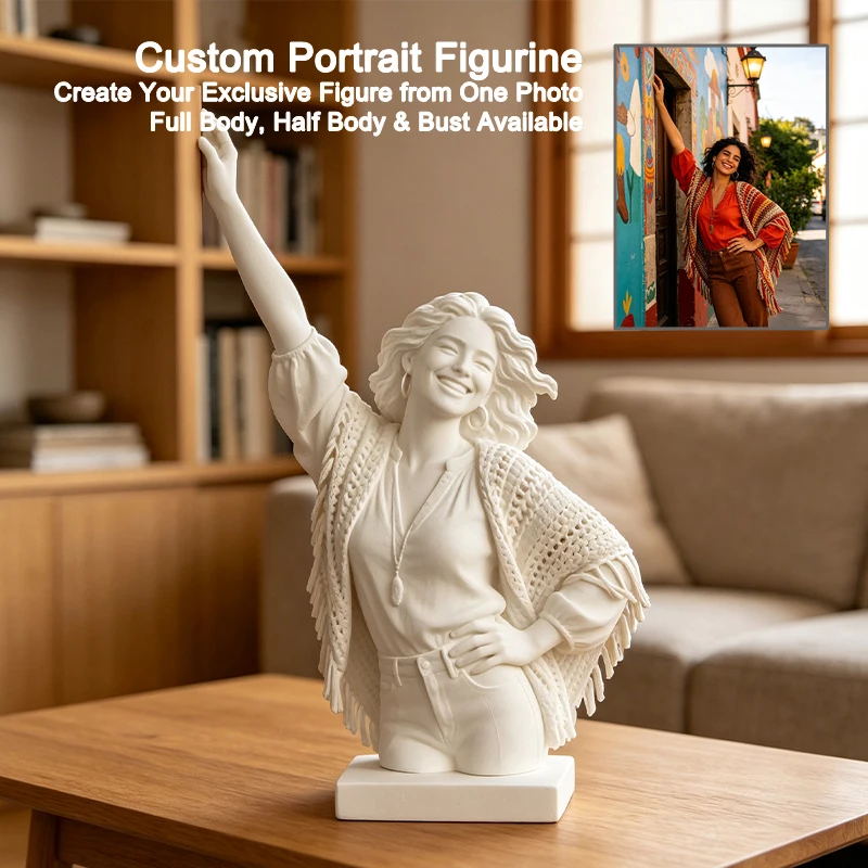 Custom 3D printed figure, personalized portrait figurine, custom photo doll, memorial keepsake, handmade miniature statue, custo