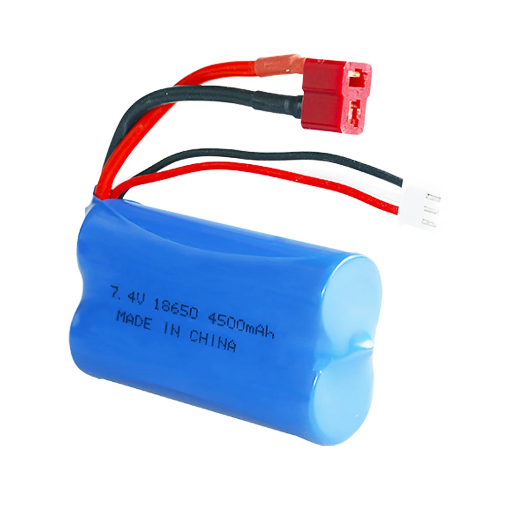 7.4V 4500mAh Lipo Battery 18650 with Charger For 9125 144001 Remote Control Rc Car Spare Parts upgrade 7.4v 4500mah Lipo Battery