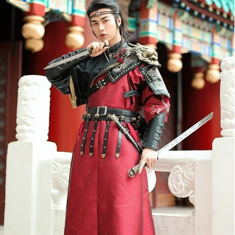 

Chinese Silk Robe Costume Tang Dynasty Hanfu Male Ancient Long Robe Flowers Hanfu Men Women Vintage Ethnic Dance Hanfu Set