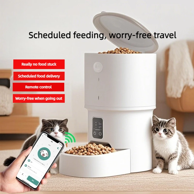 HD Video Call Automatic Pet Feeder 4L APP Control Timed Auto Feeder with Stainless Steel Bowl Cats Dogs