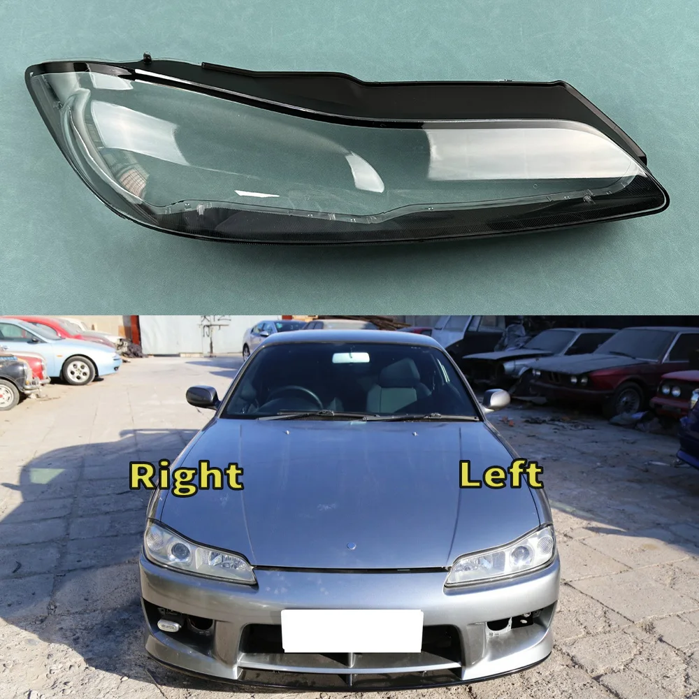 For Nissan silvia S15 1999 2000 Front Headlight Cover Transparent Headlamp Lamp Shell Replace Original Lampshade Plexiglass