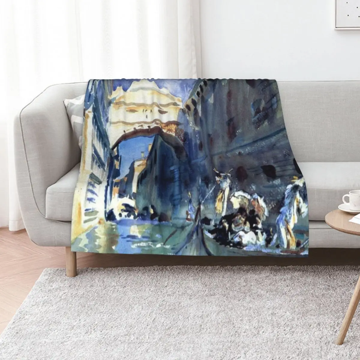 John Singer Sargent - The Bridge of Sighs Venice Throw Blanket Bed linens Bed Thermal Multi-Purpose warm winter Blankets