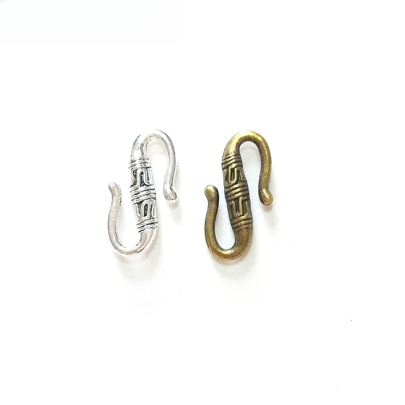 New Fashion 22*12mm 10Pcs/Bag Silver Bronze Clasps Hooks Necklace Connector Buckle DIY Bracelet Jewelry Making Accessories