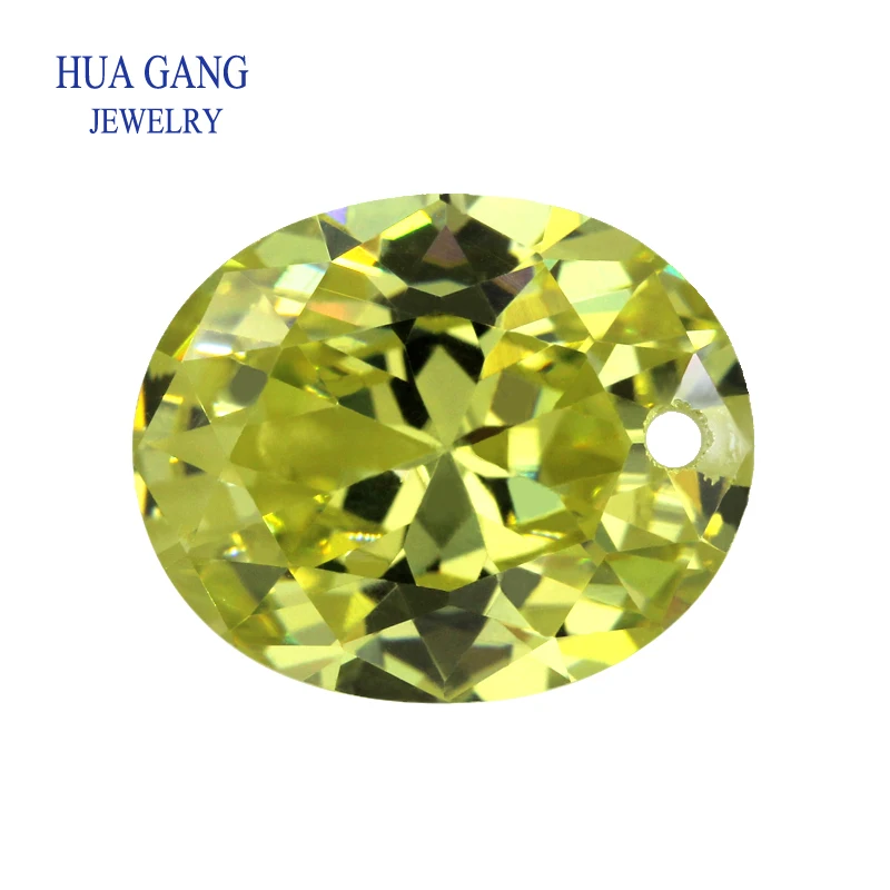 One Hole Cubic Zirconia Stone Multicolor Oval Shape Brilliant Cut Loose CZ Stones Synthetic Gems Beads For Jewelry AAAAA