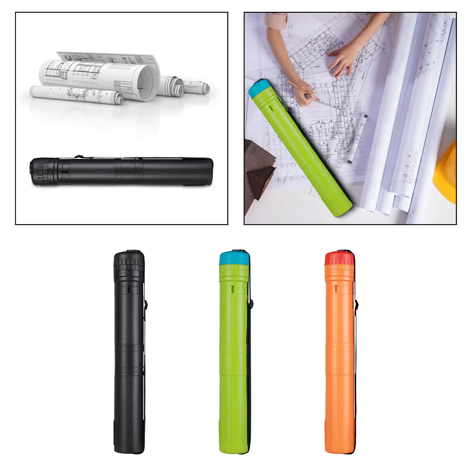 Expandable Poster Tube Portable Telescoping Carrying Transport Tube with Adjustable Shoulder Strap Document Storage Tube