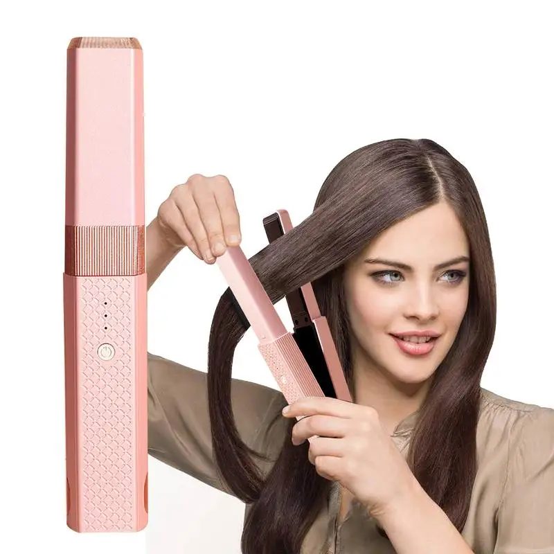 Mini Flat Iron Hair Straightener Cordless Mini Flat Iron Even Heating Multifunctional Hair Accessory Fast Heating Ceramics Quick