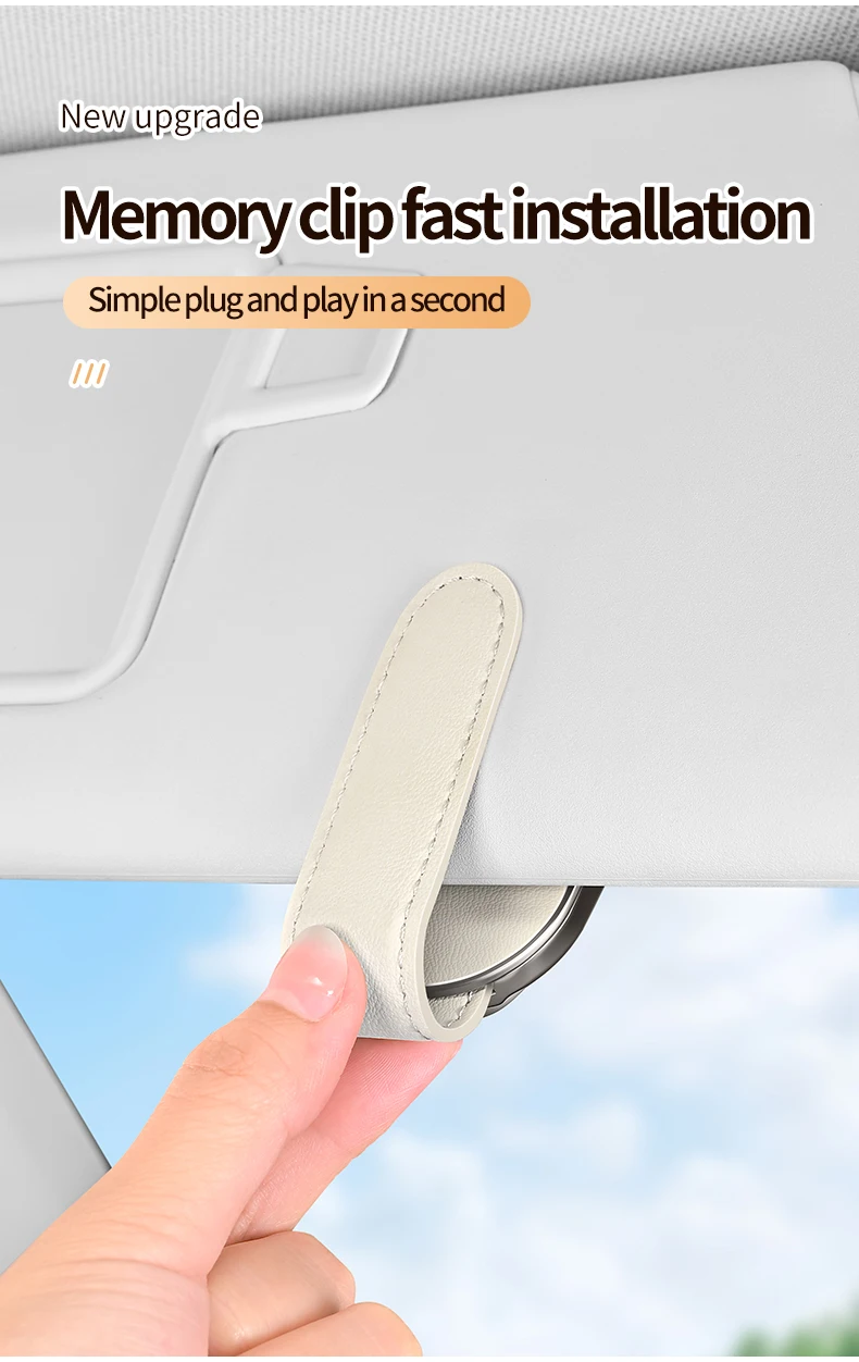 Luxuriöser Brillenhalter aus Legierung für das Auto, Brillenaufbewahrungsclip für den Autoinnenraum, Organizer-Zubehör, Karten- und Sonnenbrillenhalter – Detail 11
