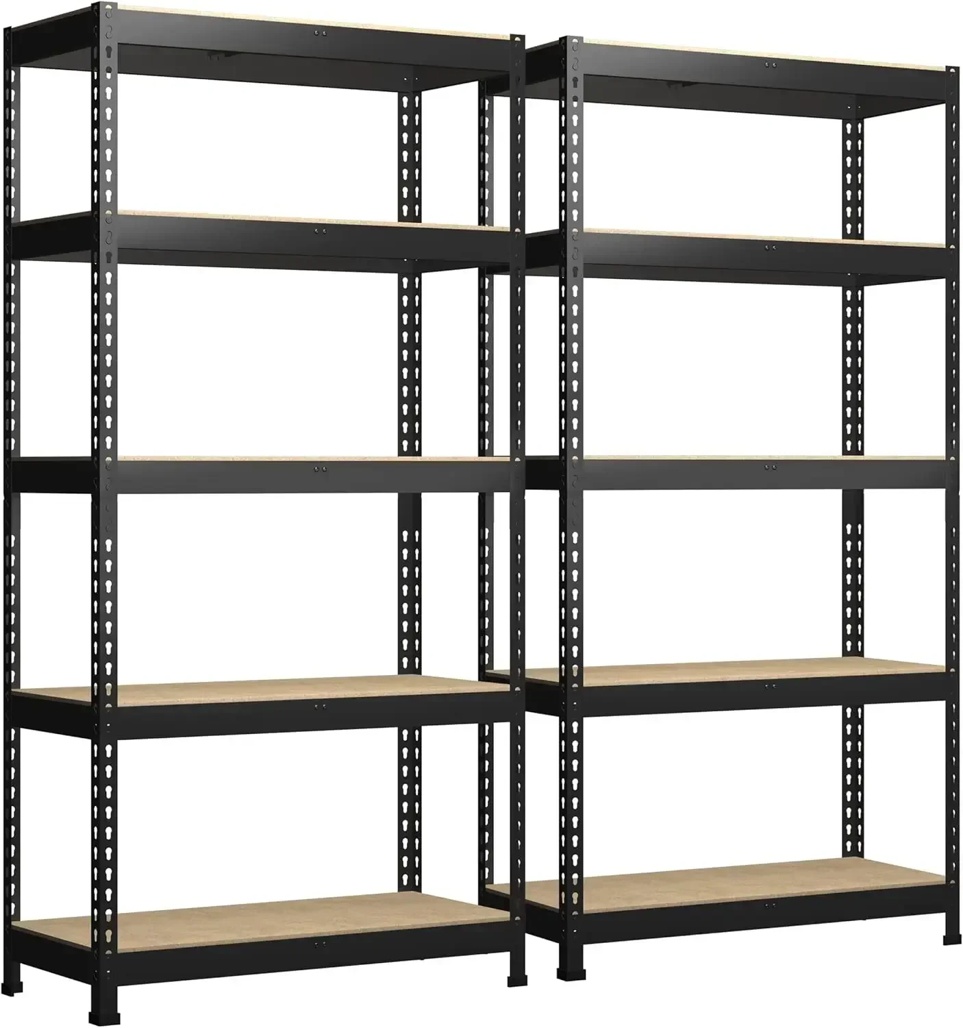 PrimeZone Storage Shelves 2 Packs 5 Tier Adjustable Garage Storage Shelving, Heavy Duty Metal Storage Utility Rack Shelf Unit