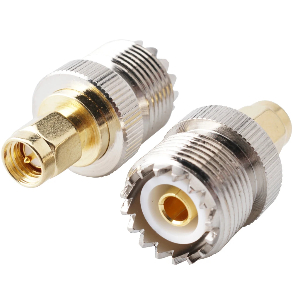 xinangogo 2pcs UHF SO239 PL259 to SMA Male Plug & Female Jack RF Coaxial Adapter Connector Wire Terminals Straight Brass