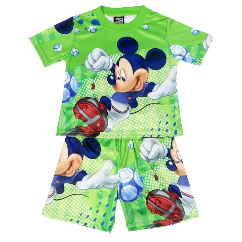 

New Disney Boy Set Casual For Children Summer Short Sleeve Pajamas Cartoon Suit Clothes Kids Pajamas Costumes Mickey Mouse 3-8Y