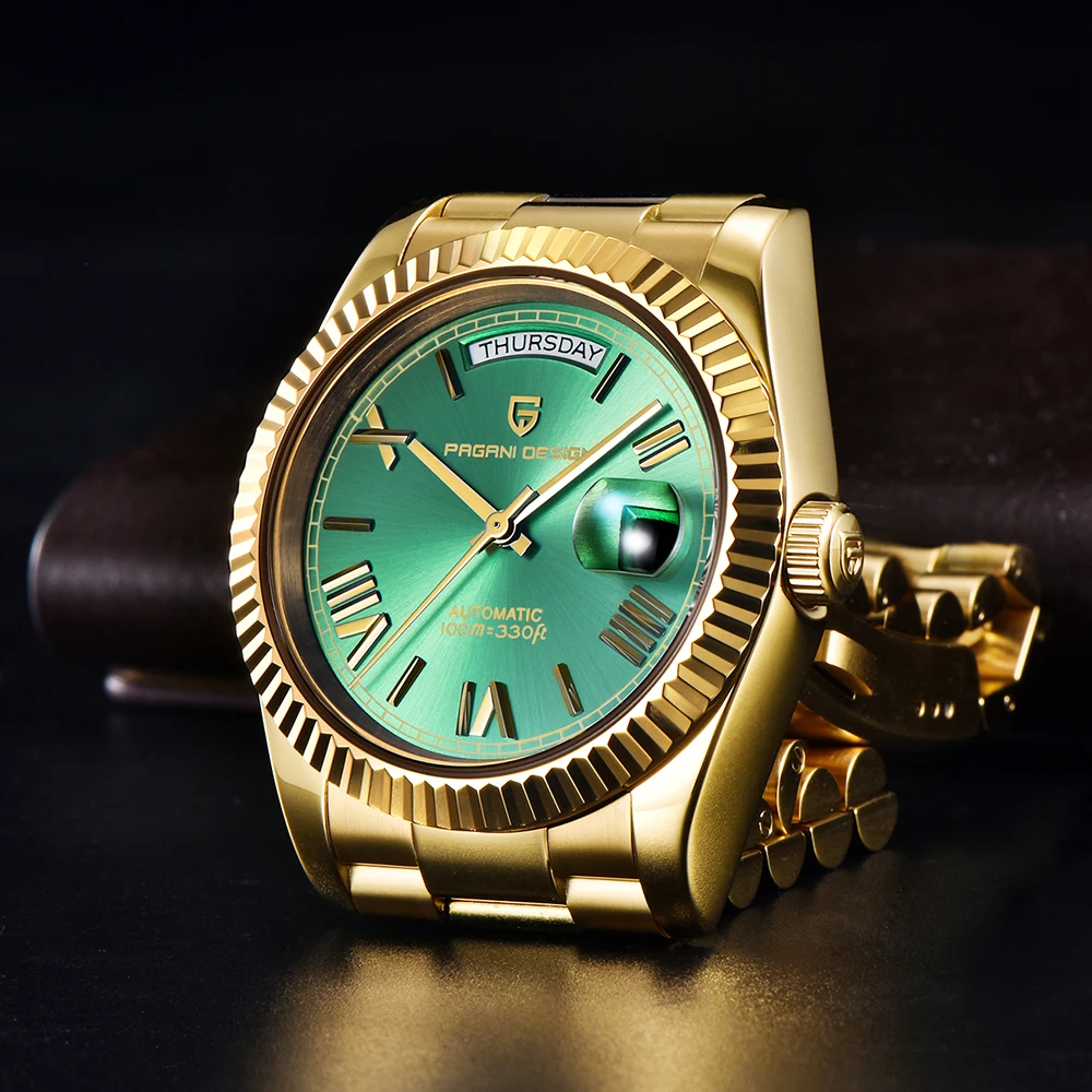 2025 جديد PAGANI تصميم ساعة أوتوماتيكية أفضل ساعات رجالي ساعات آلية للرجل موضة الفولاذ المقاوم للصدأ الياقوت مرآة ساعة
