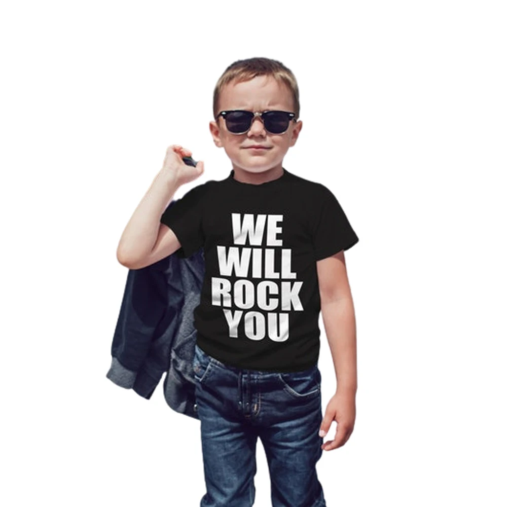 

We Will Rock You Kids T Shirt Unisex Youth Short Sleeve Shirt Rock Anthem Childrens Tshirt Queen Shirt Kids Rocker Kid tees