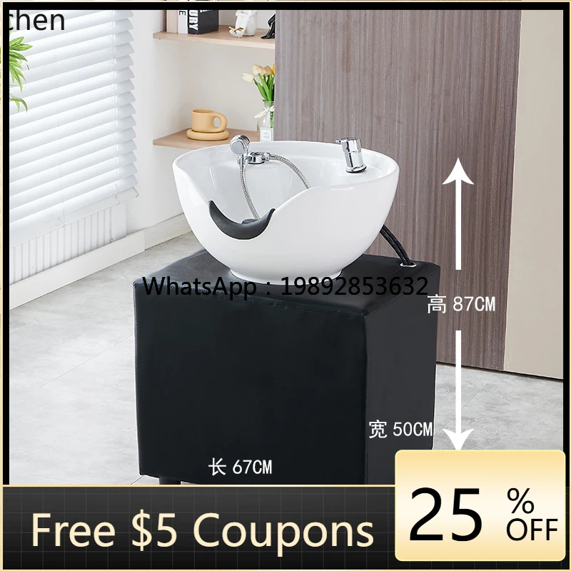 

ABB Shampoo Bed Quick Cut Shampoo Basin Flush Basin Ceramic Basin Hair Salon Flush Pool Barber Shop