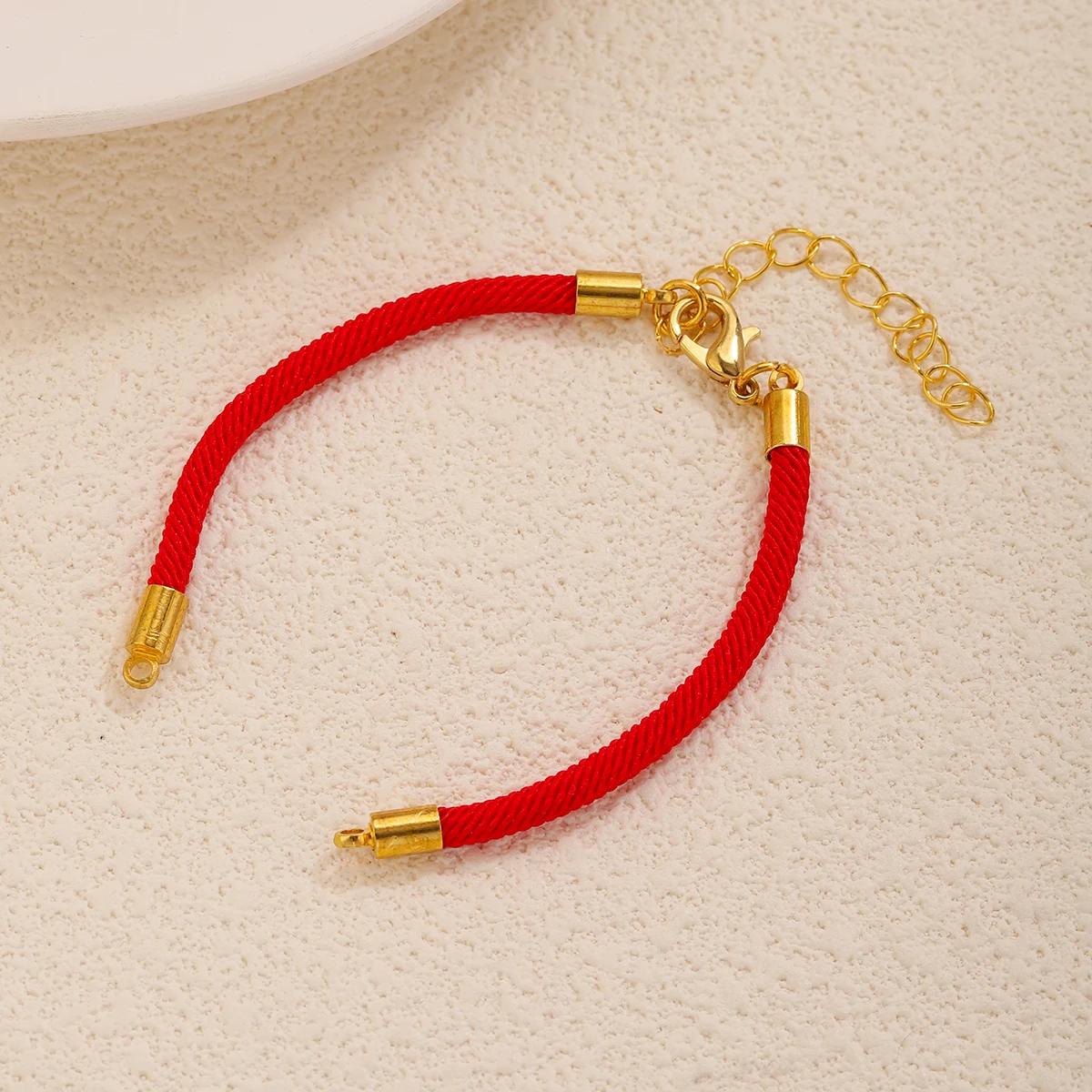 5PCS 3/4MM Adjustable Braiding Bracelets Connectors Polyamide Nylon Braiding Red Bracelet With Stainless Steel Cord End DIY Gift view 6