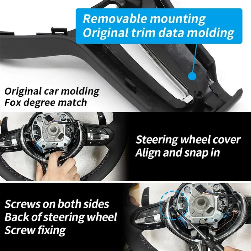 Pokrowiec na kierownicę do BMW F30 F10 F18 F20 F25 F32 F34 F48 M3 M6 550D 328M Serii 1 2 3 4 5 6 7 Części zamienne Akcesoria-N25R