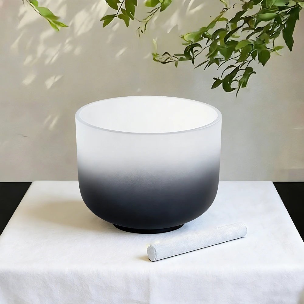 

Hye-eun 8inch Black Gradient Professional Quartz 432hz Crystal Singing Bowl with Bag ,Tibetan Bowls Sound Healing Instruments