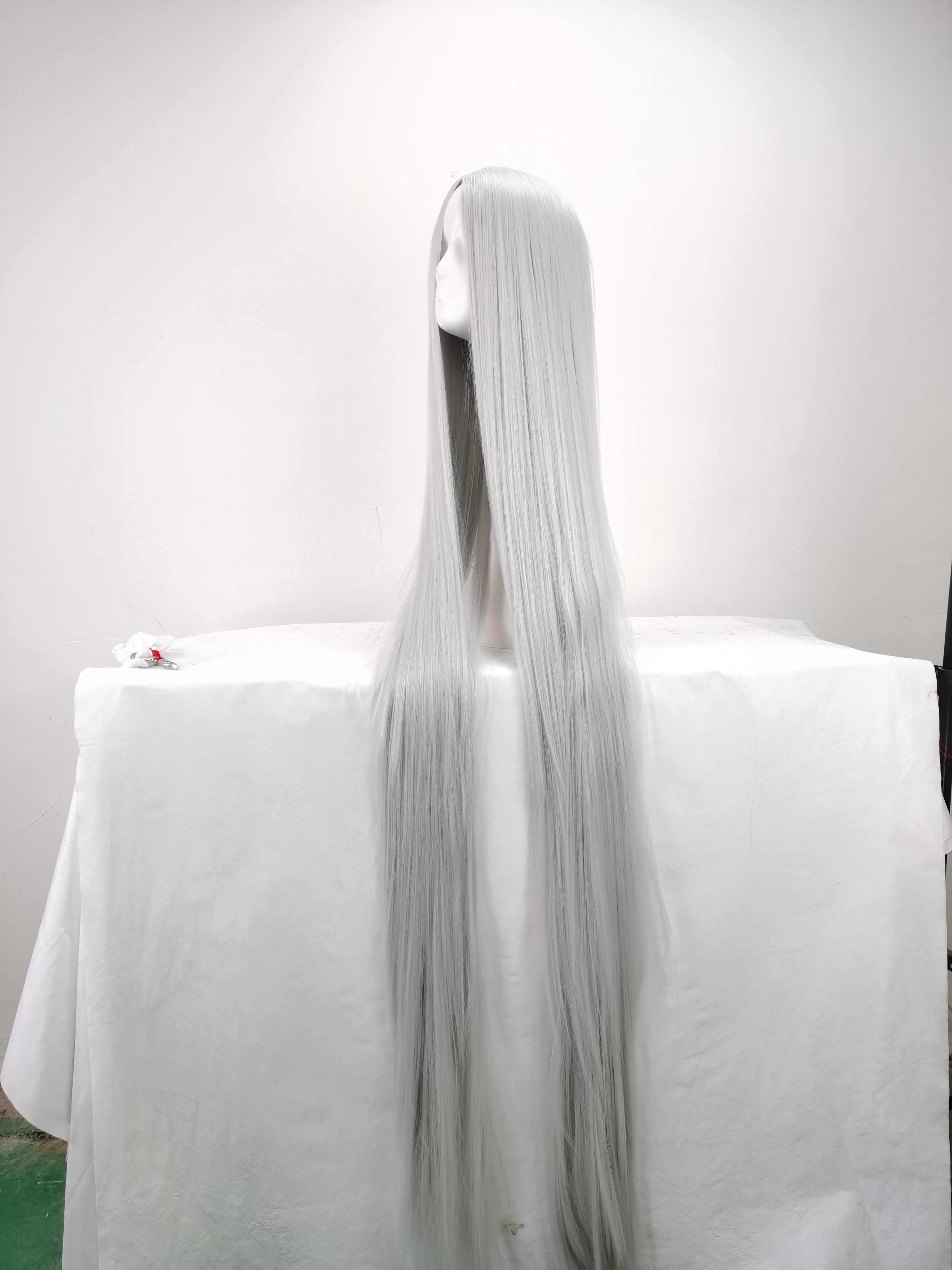150cm Wig Extra-long Black and White Cosplay Center-parted Wig Anime 60 Inch Wig image 4