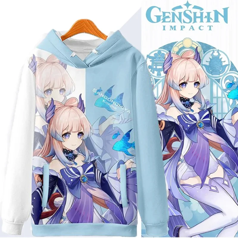 Game Genshin Impact Sangonomiya Kokomi Hoodies 3D Print Anime Sweatshirt Men Women Long Sleeve Pullover Coat Harajuku Y2k Hoodie