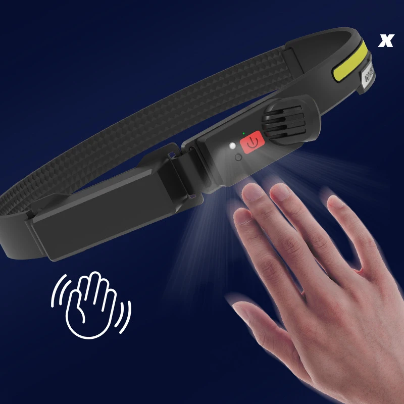 Lampe frontale LED Rechargeable à faisceau large avec capteur de mouvement pour adultes, accessoires de Camping, lampe torche étanche