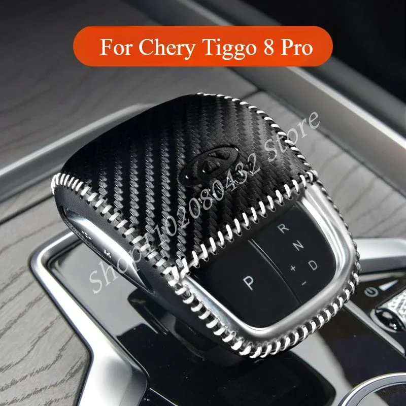 For Chery Tiggo 8 Pro 2022 2023 2024 Car gear Shift handle cover interior decor protective trim Frame leather Accessories