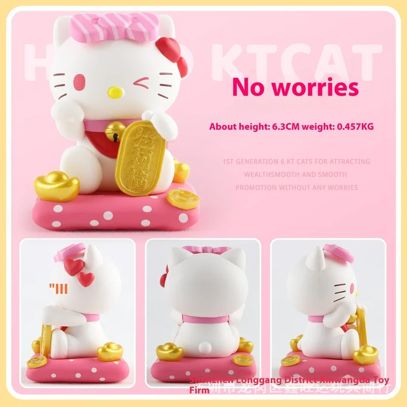 Sanrio Hot 1e Generatie 6 Stuks Kattenblinde Doos Cartoon Speelgoed Trendy Speelgoed Beeldjes Accessoires Maneki-Neko Serie Verjaardagscadeau