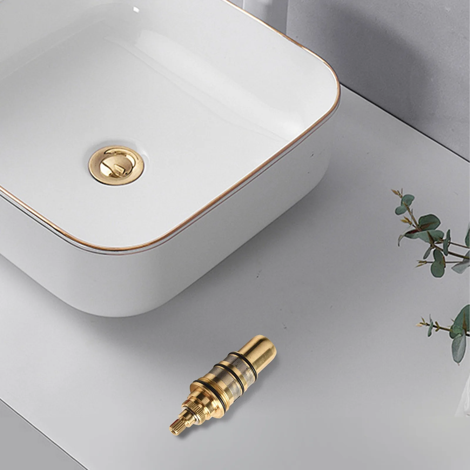 Shower Temperature Control Shower Bar Mixing Built-in Thermal for element Copper Material Durability Replace Thermostat