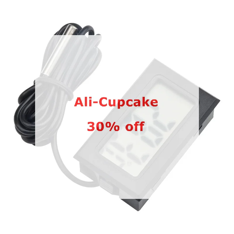 Mini Digital  -20°C To 110°C LCD Display With 1Meter NTC Sensor For Home Kitchen Refrigerator Temperature Monitoring