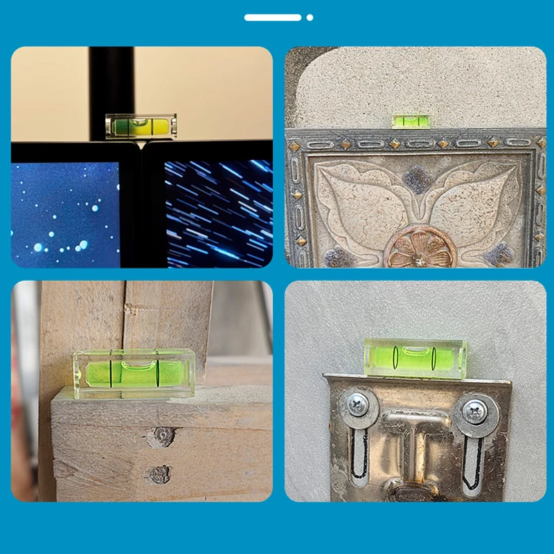 2 قطعة مستويات الروح فقاعة صغيرة مربع أسطواني الدقة أدوات قياس مستوى التخطيط لموازنة الإطار صورة جدارية #4