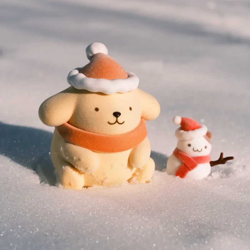 MINISO Sanrio Pompompurin Infanzia Serie Four Seasons Blind Box Kawaii Pesca Pupazzo di neve Modello Giocattolo per bambini Regalo di compleanno