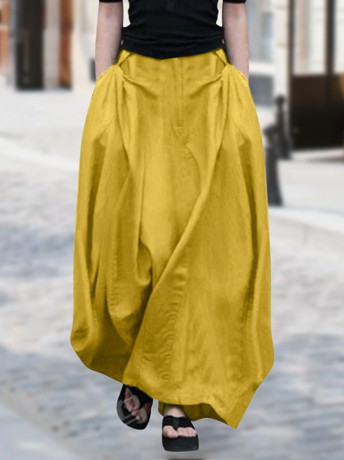 

High Waist A-Line Skirt Color Street Sle Women's Faion mid Stretch Daily Wear No Split Other Material 00%