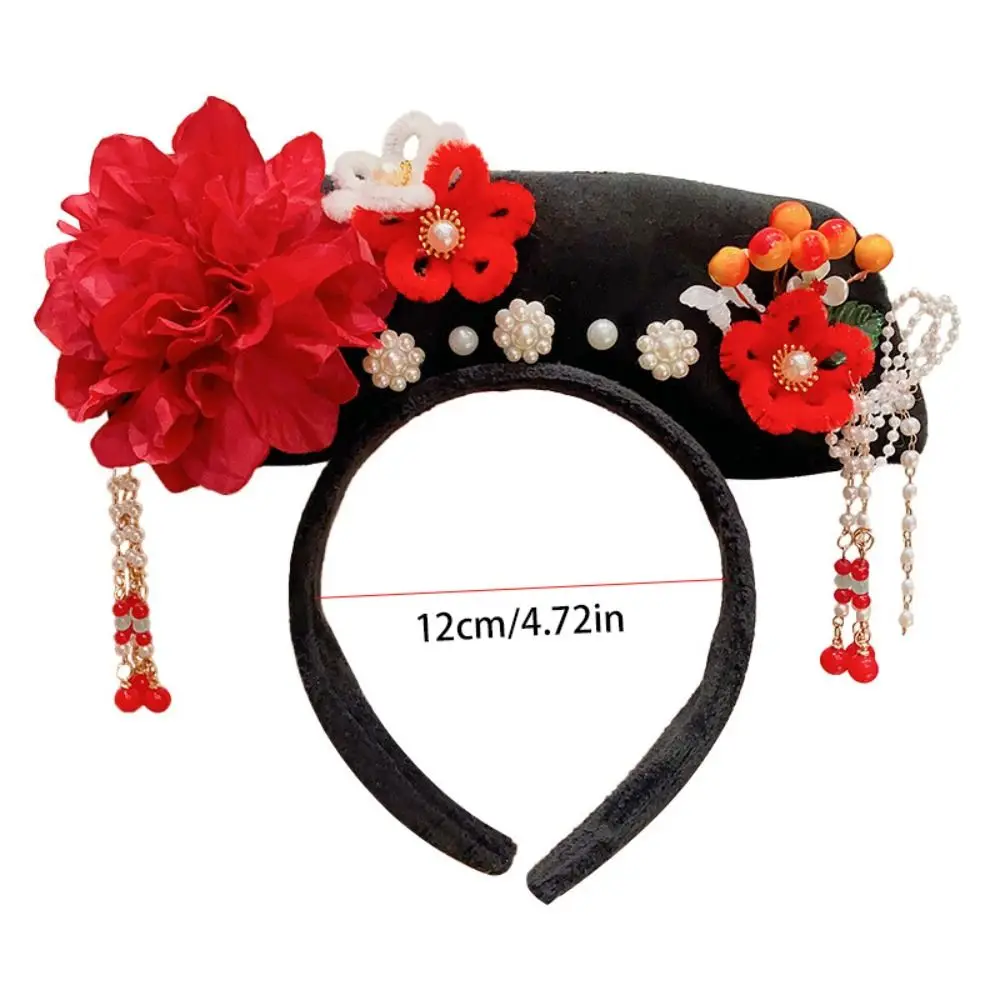 Chinese Style Ancient Royal Court Queen Princess Headband Children Headdress Traditional Hanfu Crown New Year Hair Accessories