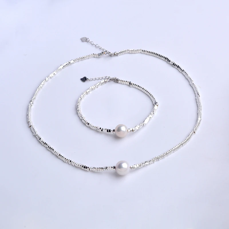 

Ожерелье из настоящего натурального жемчуга NYMPH, серебро 925 пробы, браслет-колье, ювелирные изделия из тонкого серебра, круглый подарок на годовщину для женщин, белый цвет