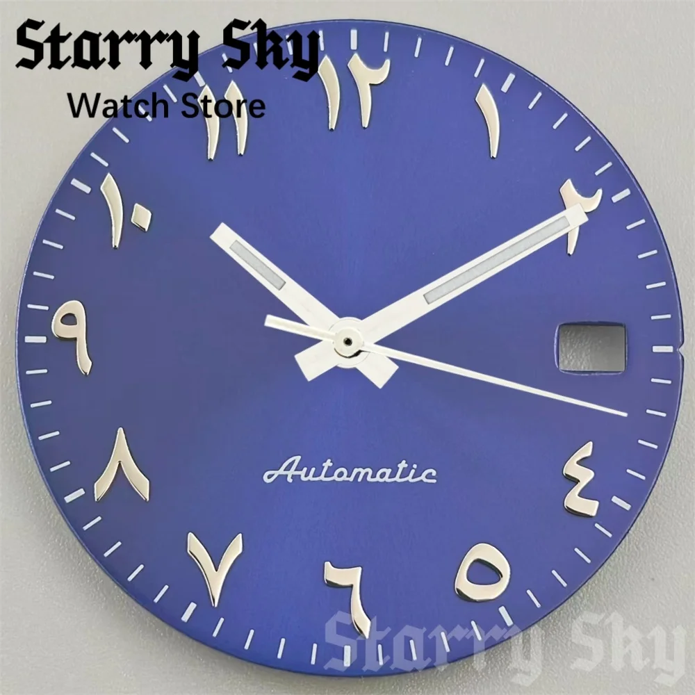 Starry Sky 29mm Arabic Alphabe Sunburst Date Watch Dial With Watch Hands Suitable For NH35A Automatic Movement Watch Accessories