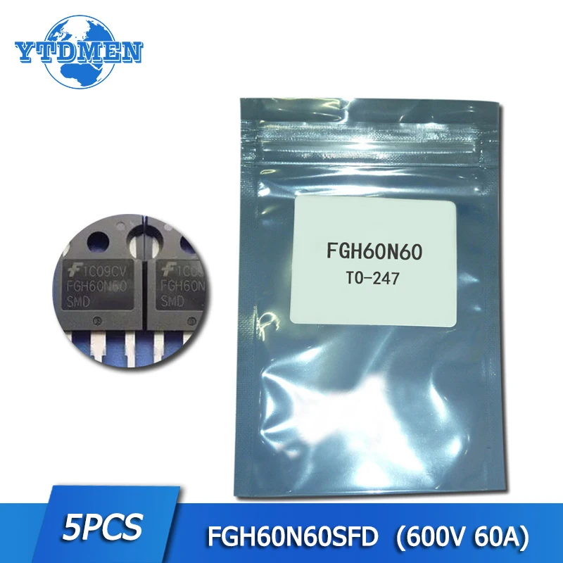 5PCS FGH60N60SFD TO-247 FGH60N60 600V 60A IC Chip Inverter Welding Machine Tube Transistor Diy Electronic