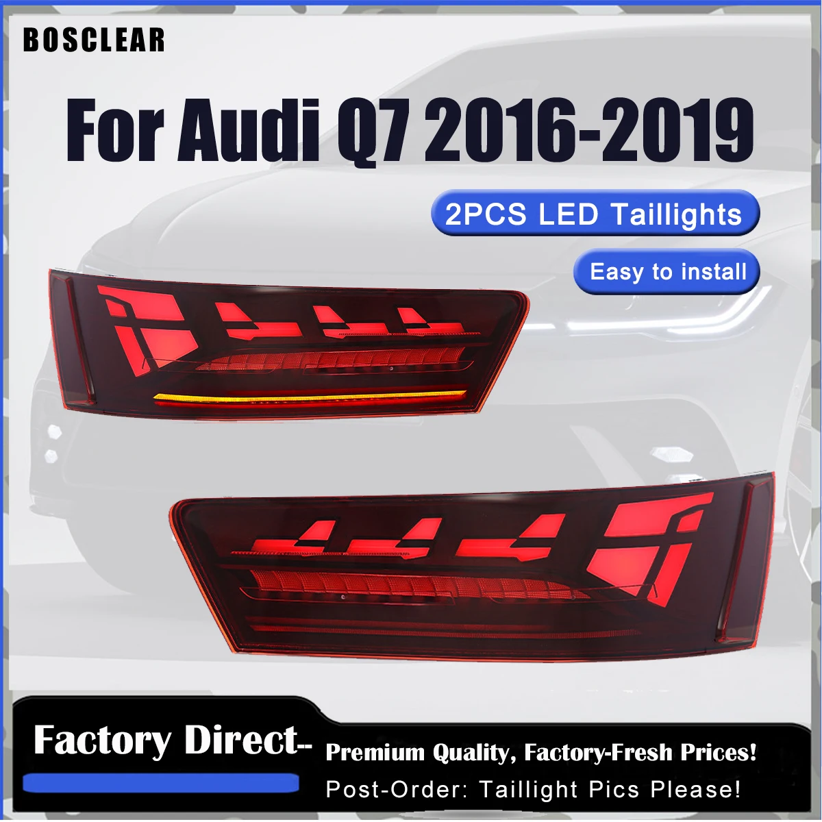 

Dedicated to For Audi Q7 Tail light Assembly 2016 2017 2018 2019 Q7 Modified Dynamic LED Water Steering TailLamp Car Accessories