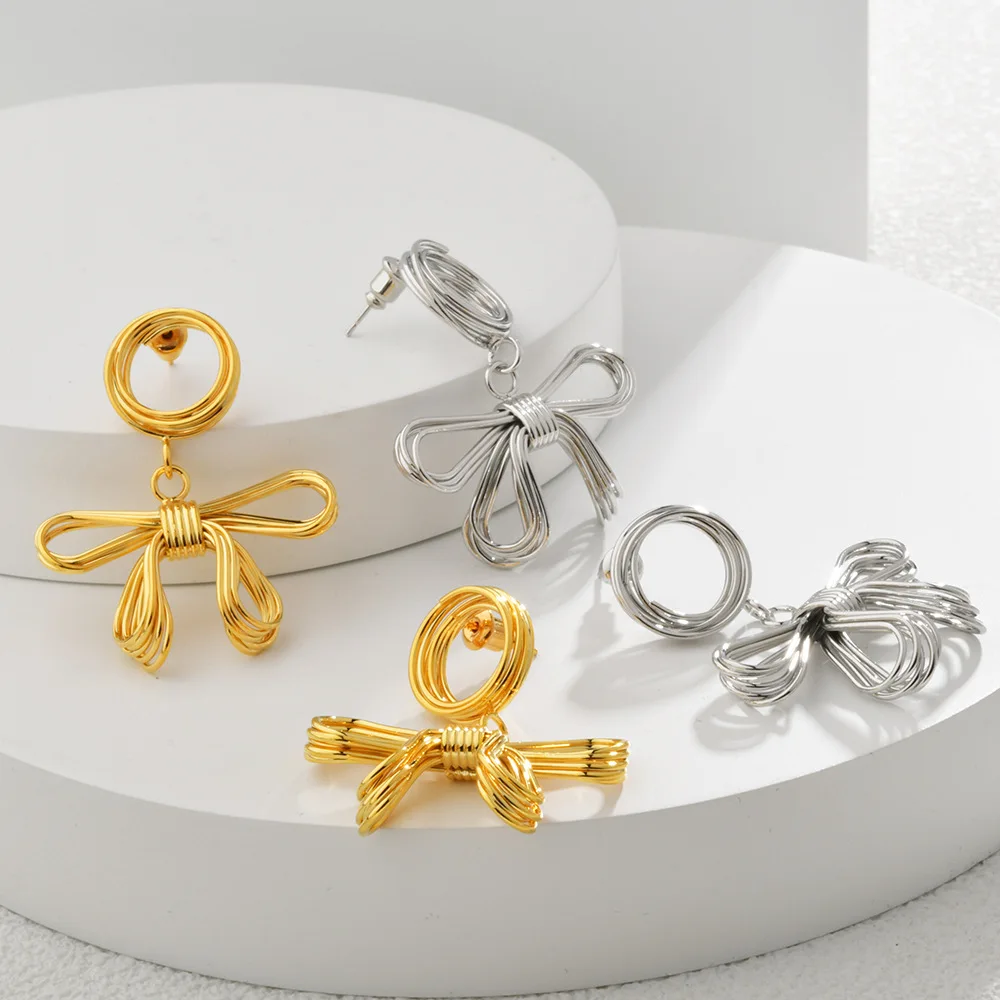Amazon abstract bow earrings irregular exaggerated temperament versatile personality earrings earrings women