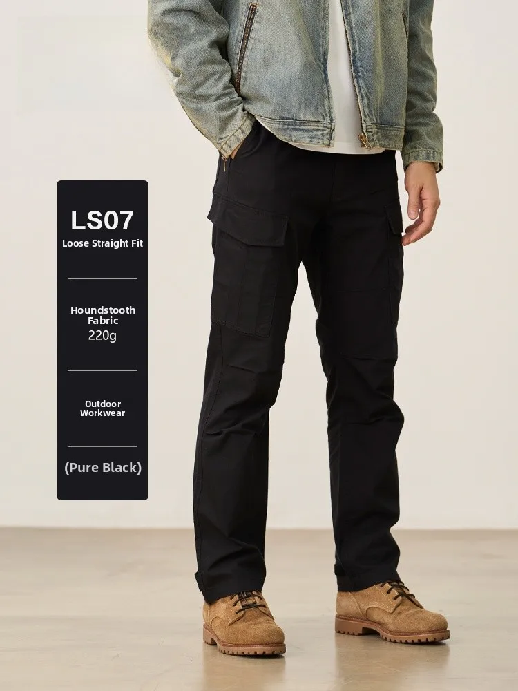 

SIMWOOD Свободные прямые повседневные брюки Легкая уличная рабочая одежда из смеси хлопка и полиэстера Рабочие брюки со средней талией