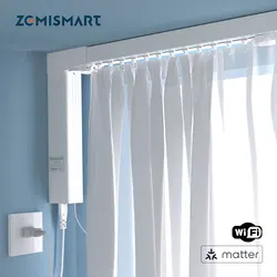 Zemismart Matter Over WiFi Smart Motorized Track Electric Slide Curtain Support HomeKit SmartThing Alexa Google Home APP Control