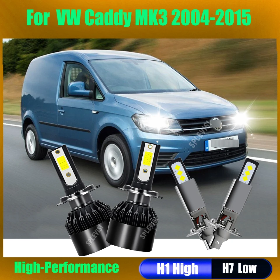 

H1 H7 LED Headlight Bulbs High Low Beam superior clarity vibrant 6500K White For VW Caddy MK3 MK3 2004 2005 2006 2007 2008-2015